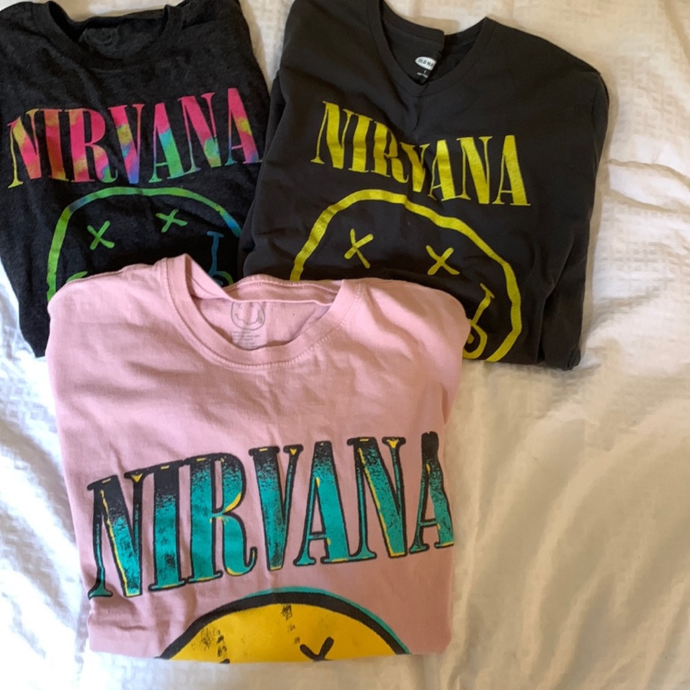 Trio of Nirvana t-shirts